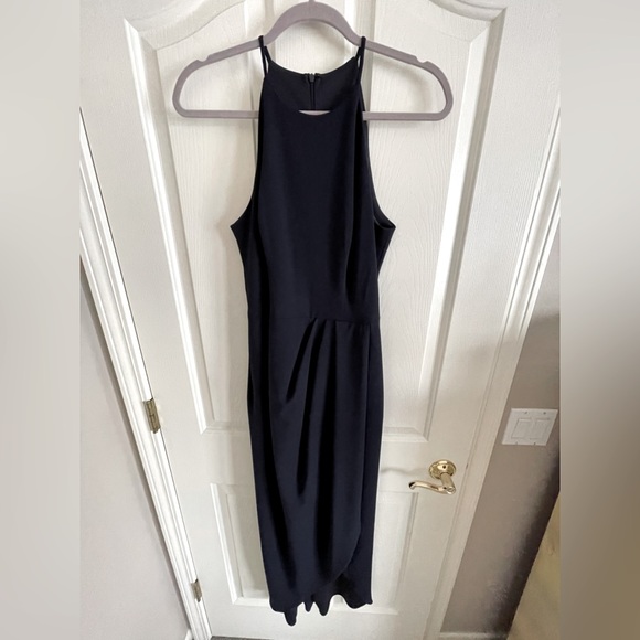 BHLDN Halter-Neck Navy Maxi Dress w/ side-slit. Never worn! - Picture 3 of 12